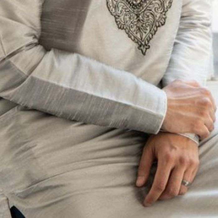 Beige Cotton Panjabi detail 3