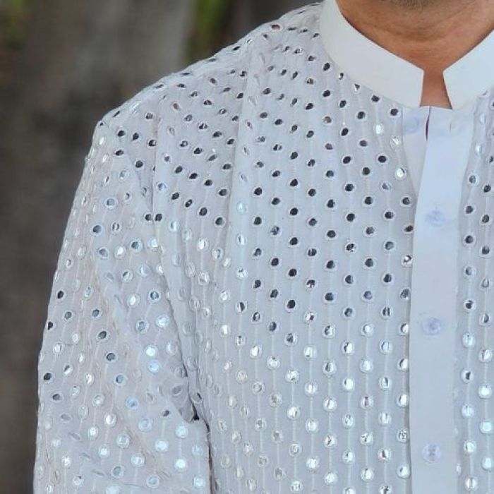 Lucknowi Lace Panjabi detail 2